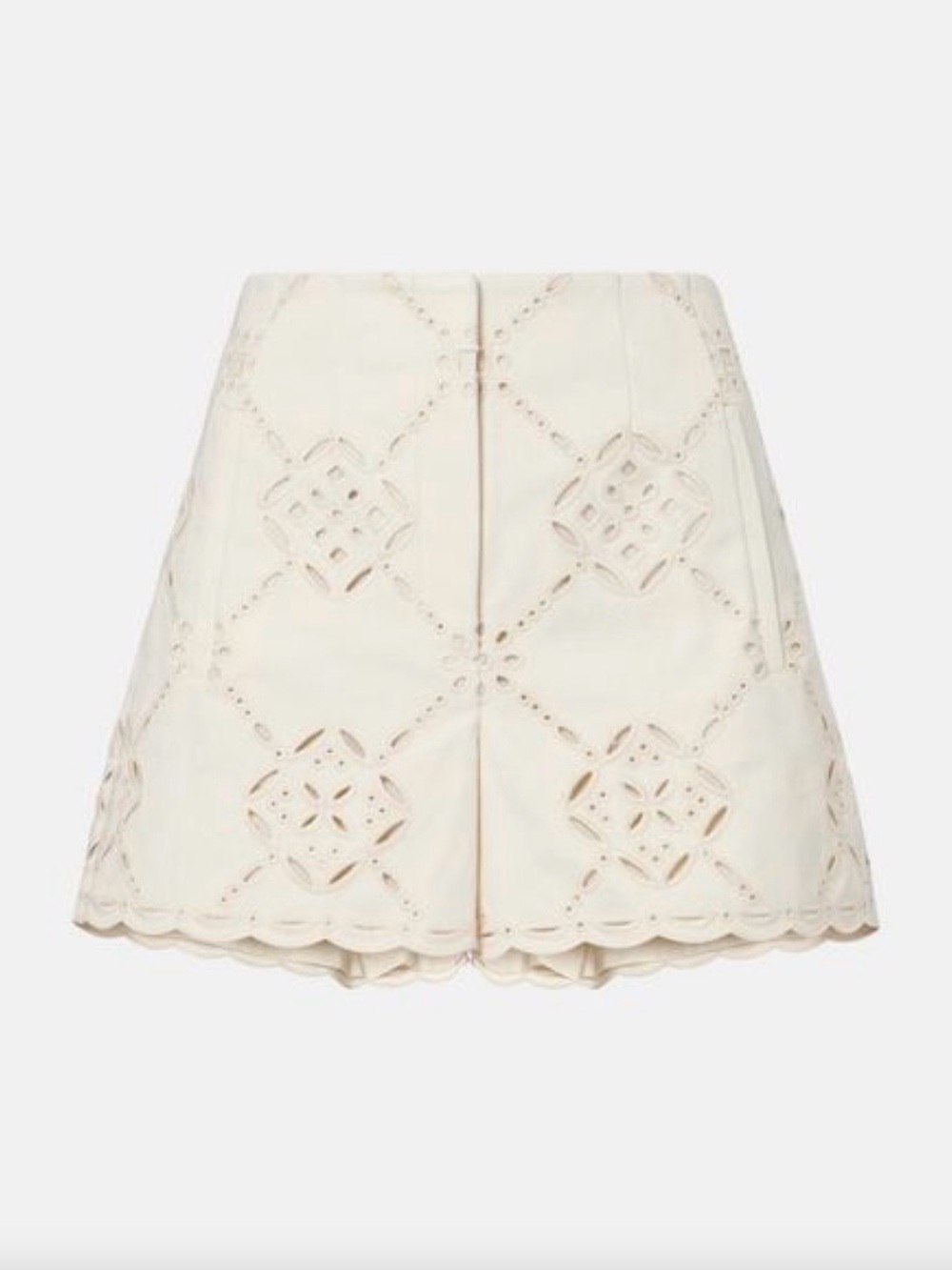 Women's Natural Jazmin Laser-Cut Cotton Shorts